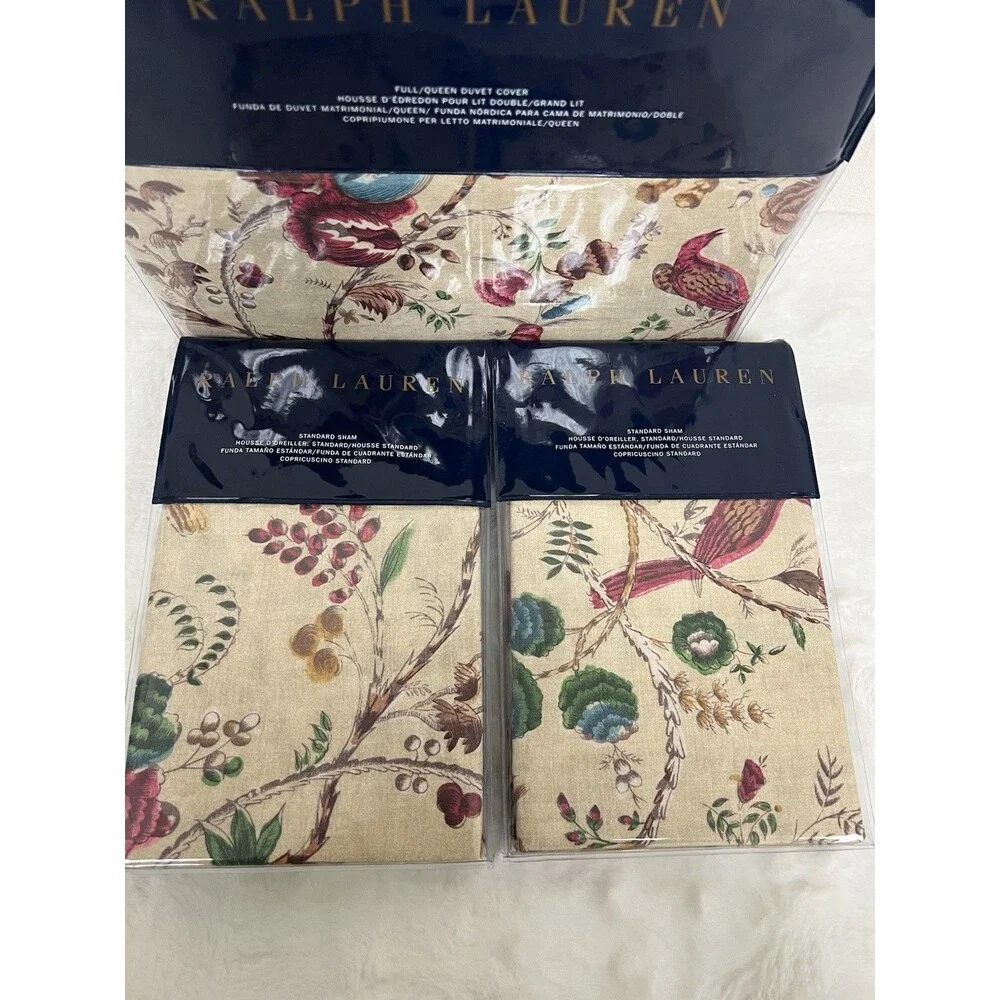 Ralph Lauren Maren Full/Queen Duvet Cover + 2 Standard Shams New